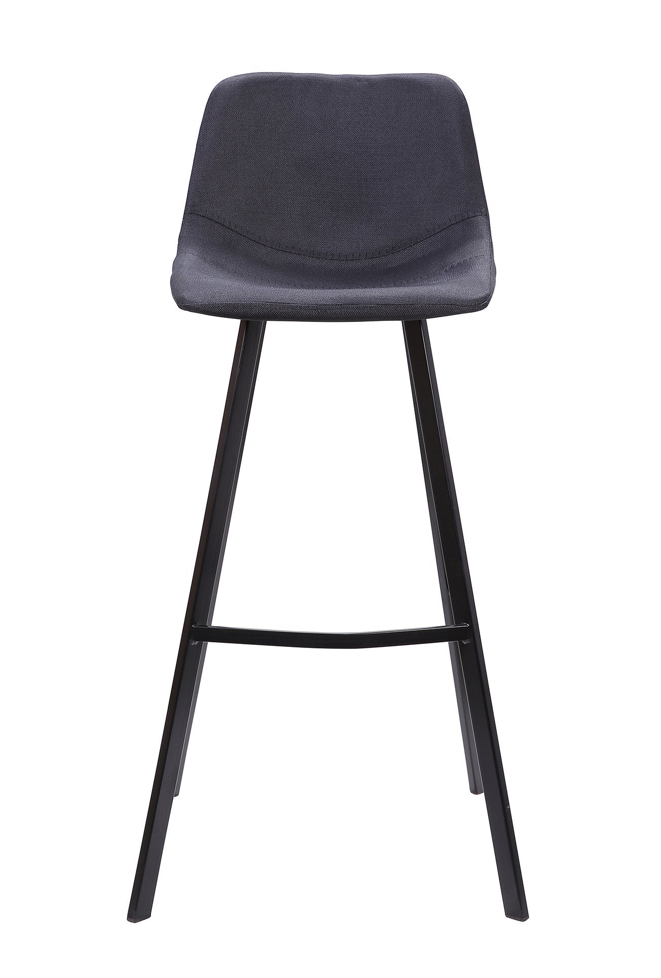 Set Of 2 - Duke 80cm Fabric Bar Stool in Black