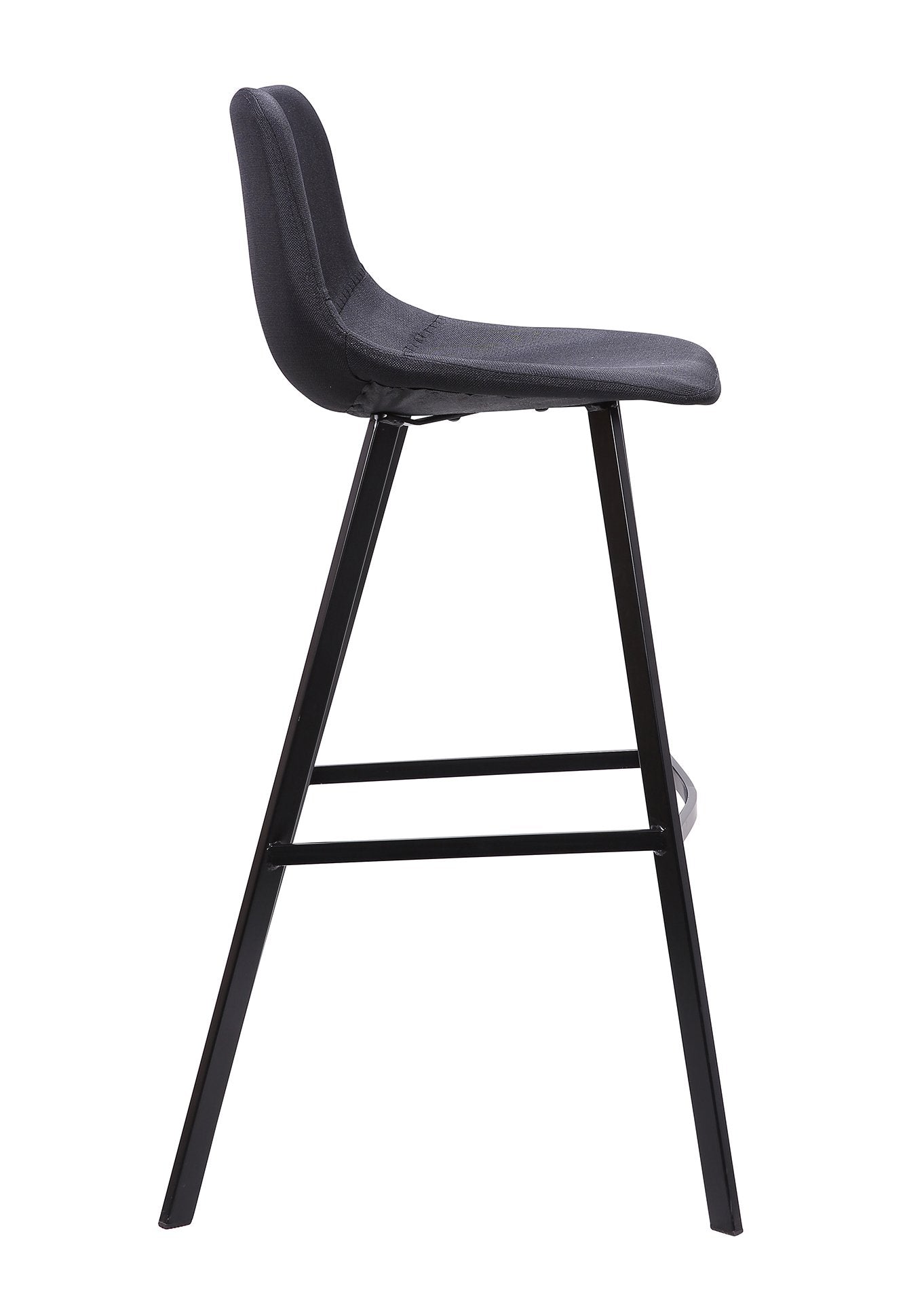 Set Of 2 - Duke 80cm Fabric Bar Stool in Black