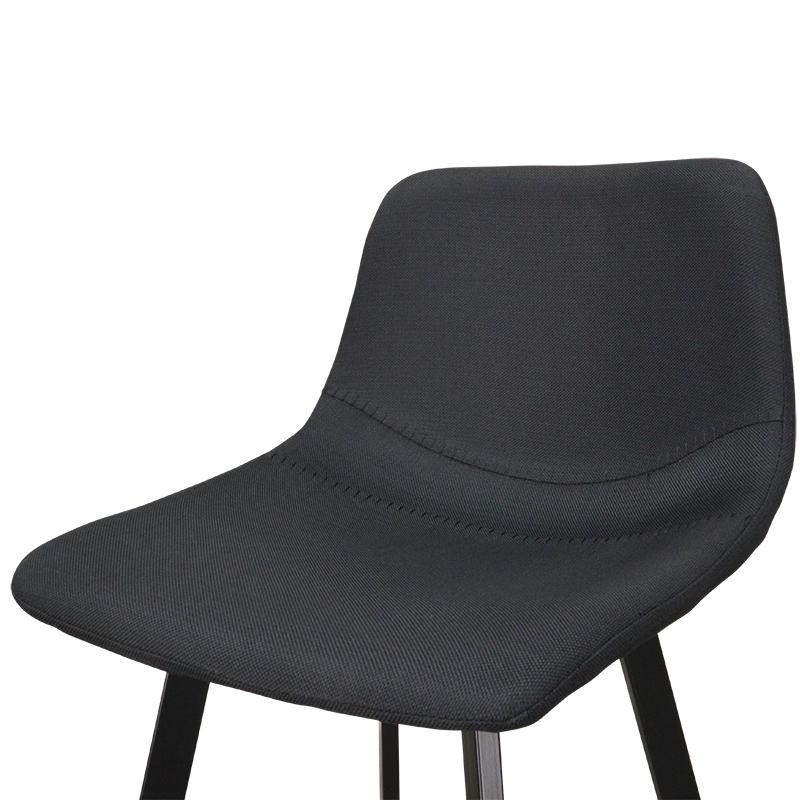 Set Of 2 - Duke 80cm Fabric Bar Stool in Black