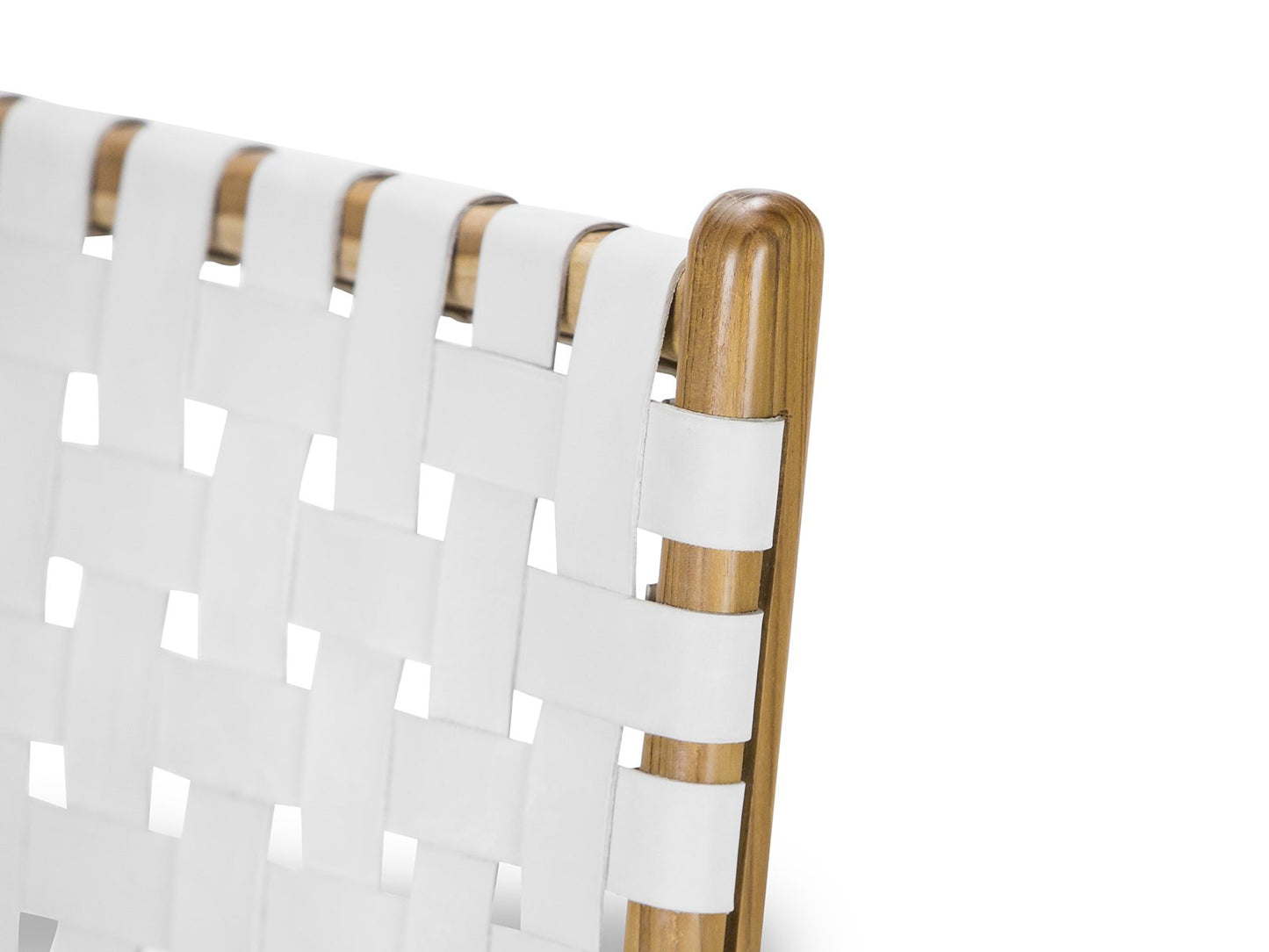 Set of 2 - Xander Leather Teak Dining Chair - White