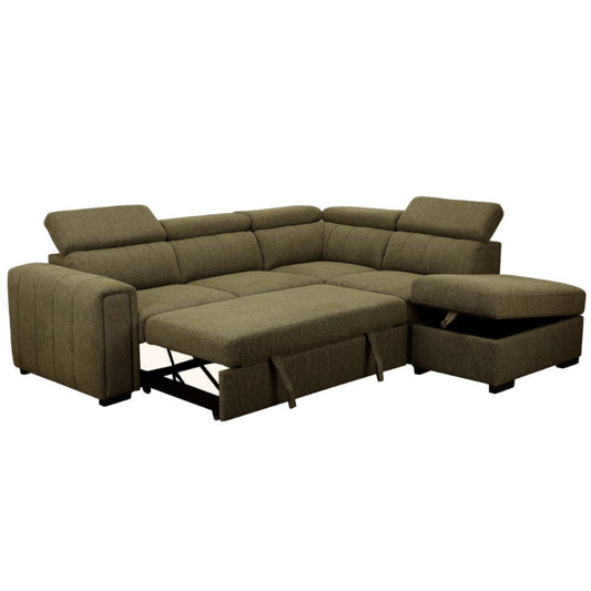 Odelia Lounge with Storage Ottoman - Green