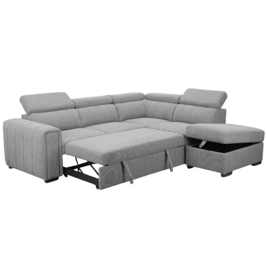 Odelia Lounge with Storage Ottoman - Grey