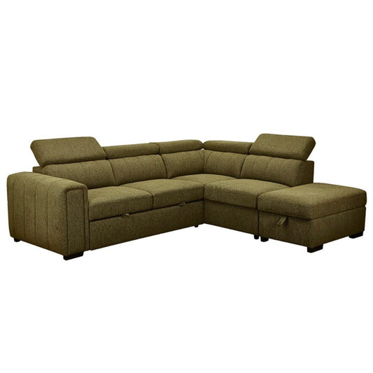 Odelia Lounge with Storage Ottoman - Green