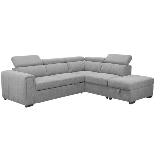 Odelia Lounge with Storage Ottoman - Grey