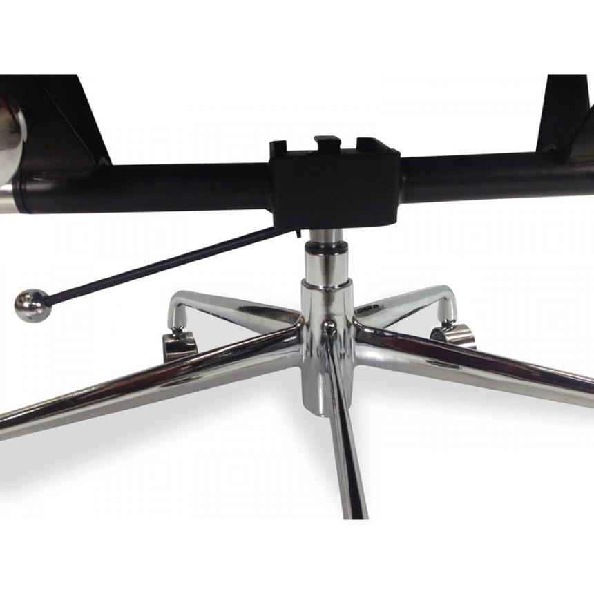 Low Back Office Chair - Black Leather