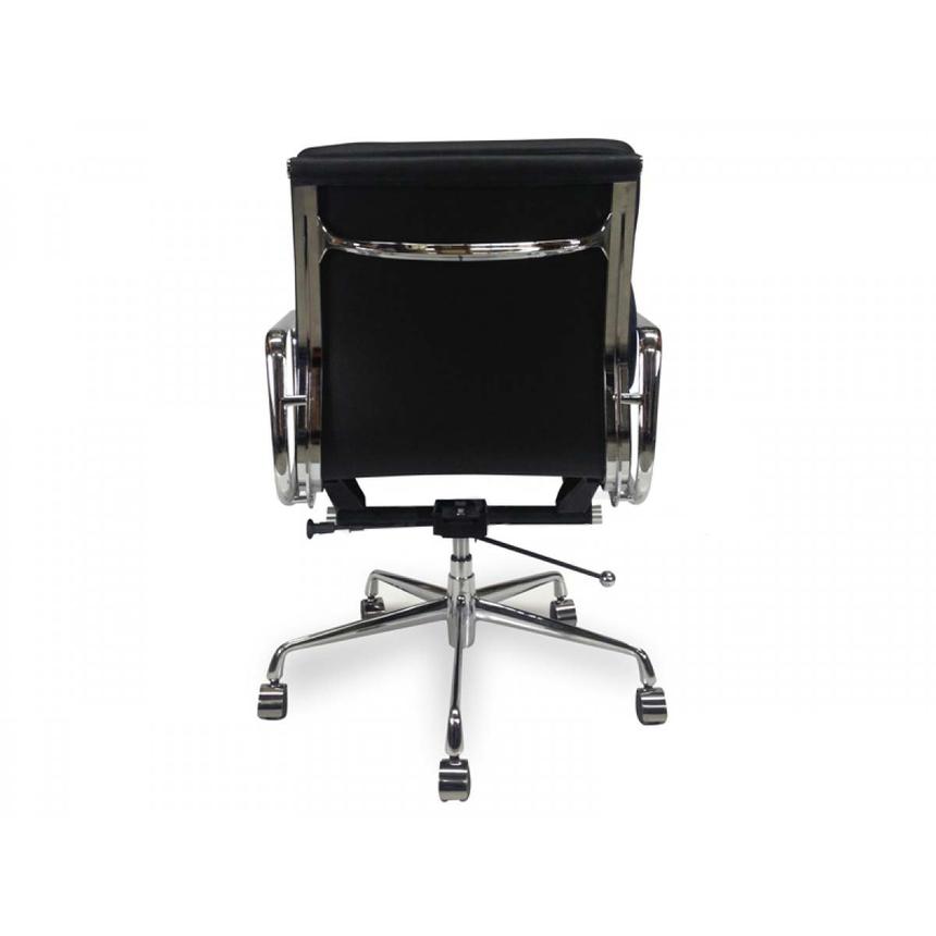 Low Back Office Chair - Black Leather
