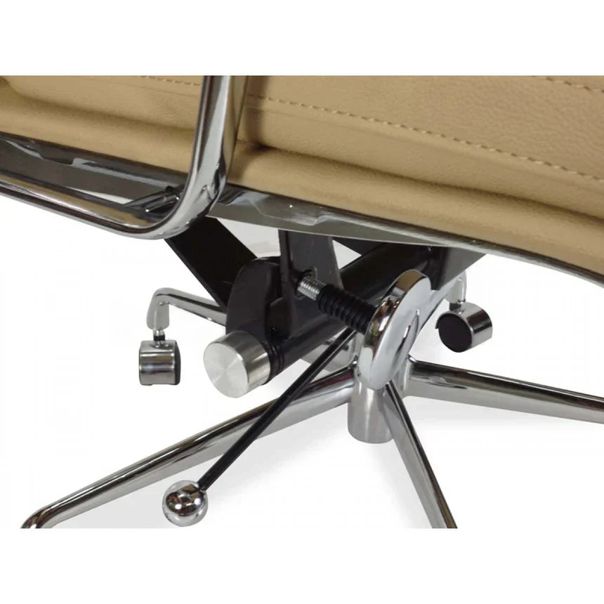 Low Back Leather Office Chair - Light Brown