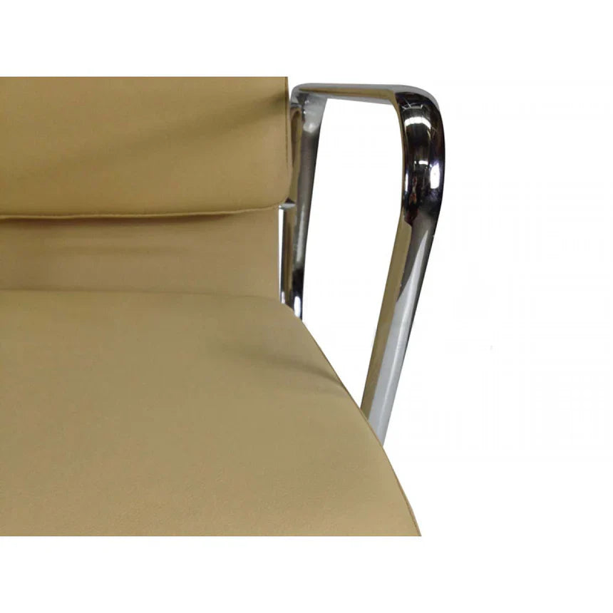 Low Back Leather Office Chair - Light Brown