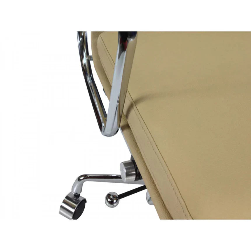 Low Back Leather Office Chair - Light Brown