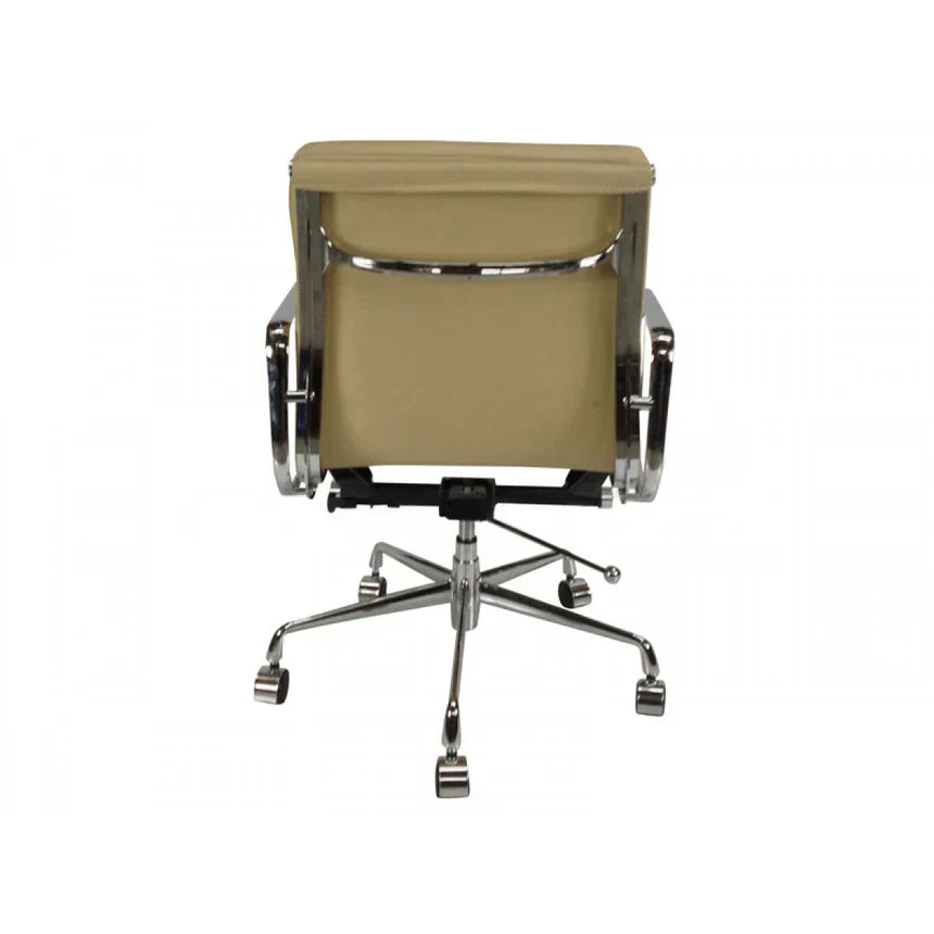 Low Back Leather Office Chair - Light Brown