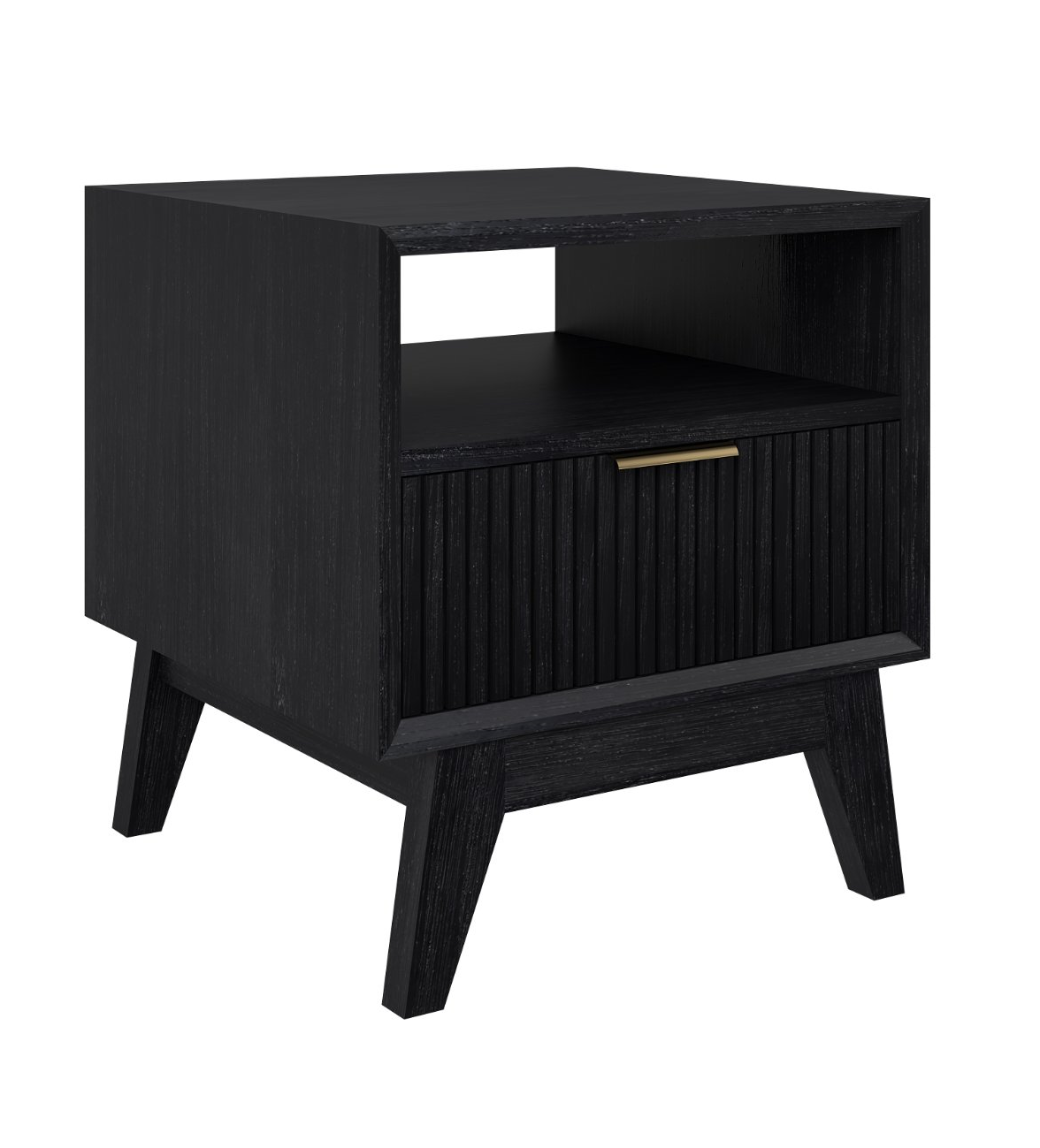 Azariah 1 Drawer Lamp Table - Brushed Black