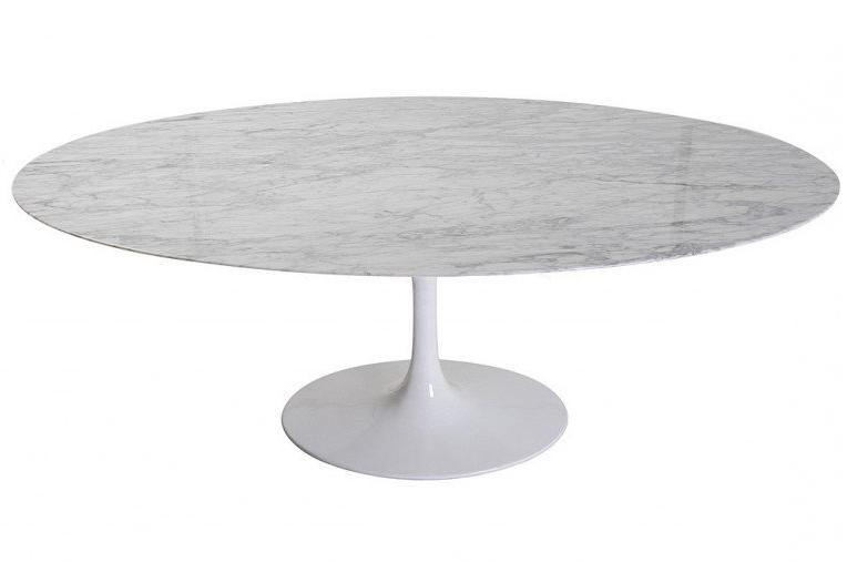 Tulip 2m Marble Oval Dining Table