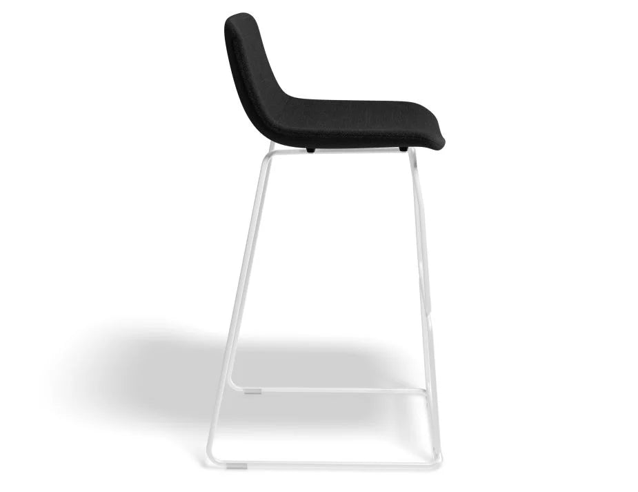 Umbria Stool - White - Charcoal Fabric