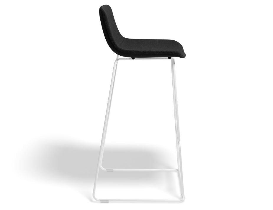 Umbria Stool - White - Charcoal Fabric