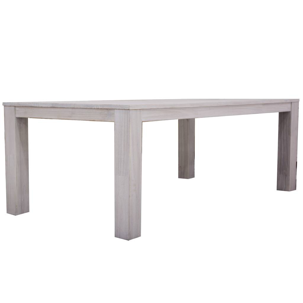 Francia Mountain Ash Table with 6 Chairs Dining Set - Brushed White Wash