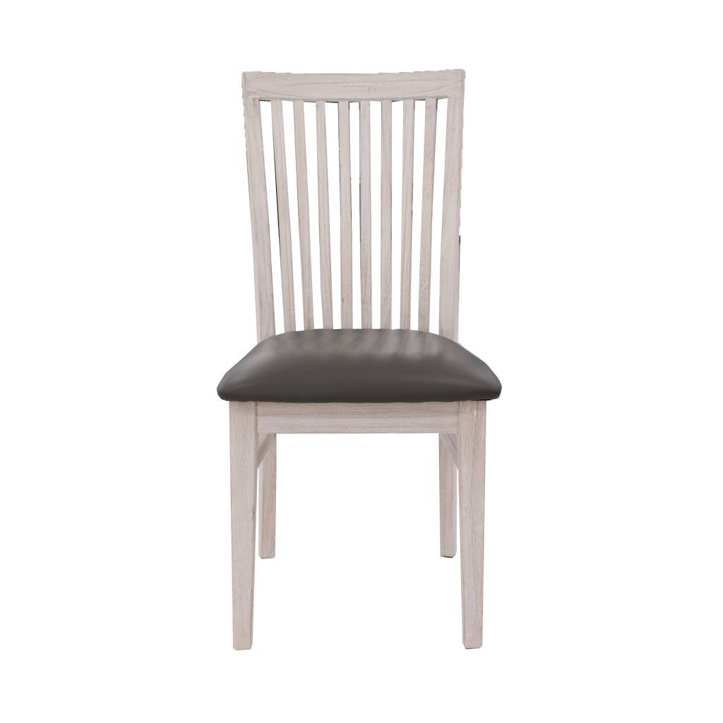 Francia Mountain Ash Table with 6 Chairs Dining Set - Brushed White Wash