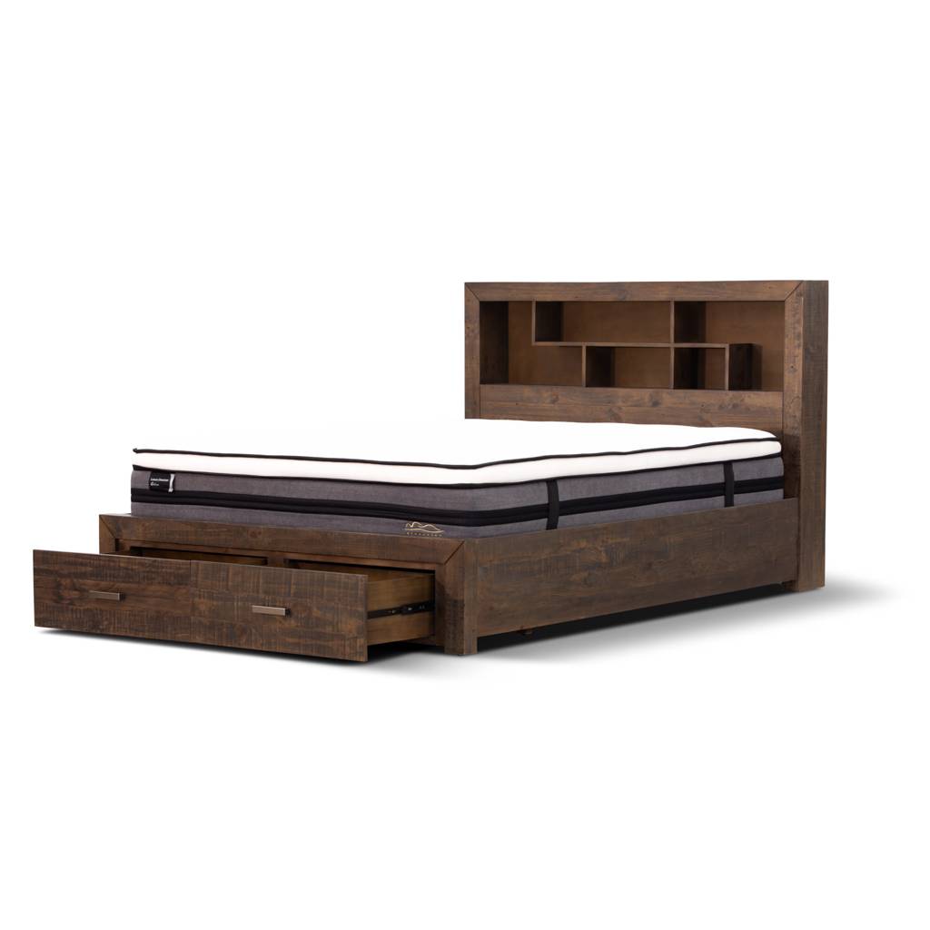 Sedona Queen Bed with Storage - Grey Stone