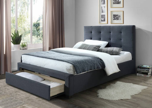 Nathalia Fabric King Single Bed - Grey