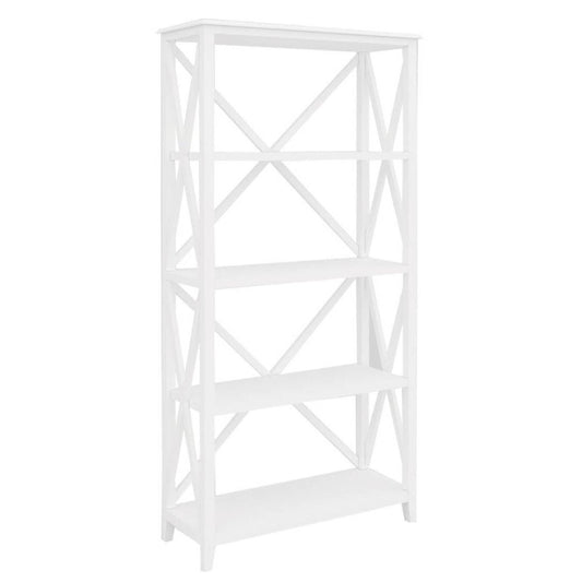 Hamptons Wooden Bookcase with 4 Shelves - White