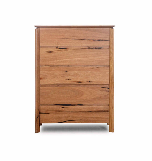 Ashton 5 Drawer Timber Wood Tallboy - Natural