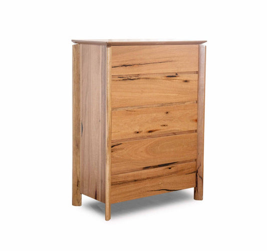 Ashton 5 Drawer Timber Wood Tallboy - Natural