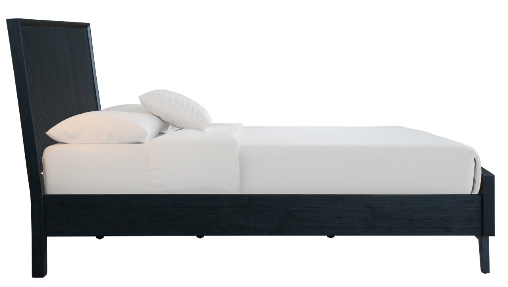 Clarisse Solid Acacia Wooden Bed - Brushed Black