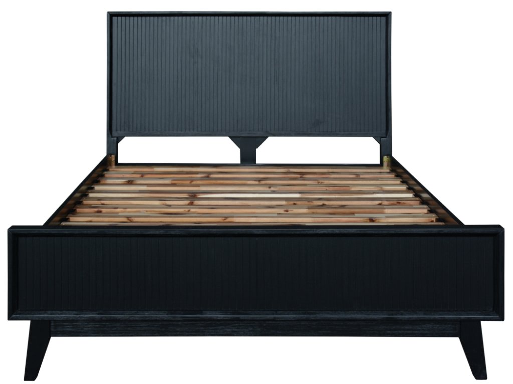 Clarisse Solid Acacia Wooden Bed - Brushed Black