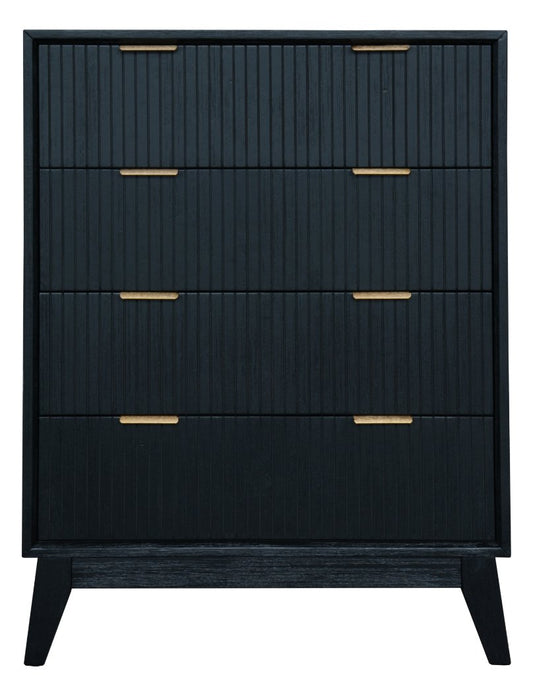 Guinevere 4 Drawer Tallboy - Brushed Black