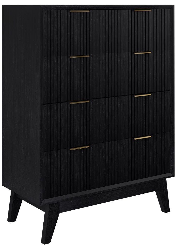 Guinevere 4 Drawer Tallboy - Brushed Black