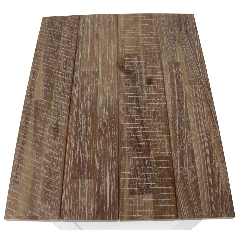 Fenric 2 Drawer Acacia Timber Bedside Table - Multi Colour