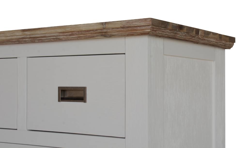 Florkestone 2 Over 3 Drawer Acacia Timber Tallboy - Multi Colour