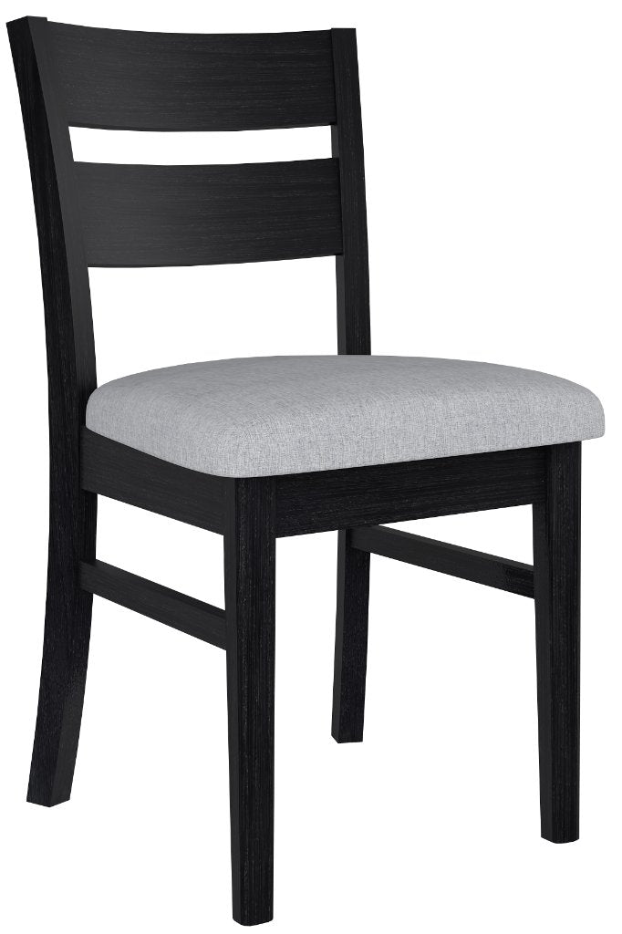 Ellena Fabric Seat Dining Chair - Brushed Black