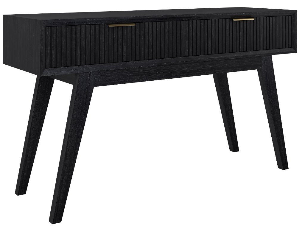 Jirou 2 Drawer Console Table - Brushed Black