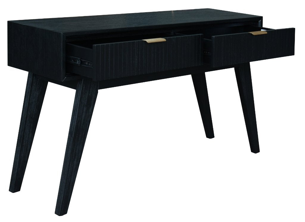 Jirou 2 Drawer Console Table - Brushed Black