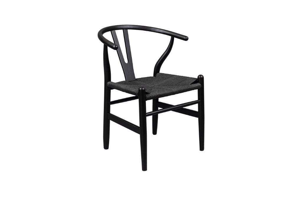 Ella Wishbone Dining Chair - Brushed Black