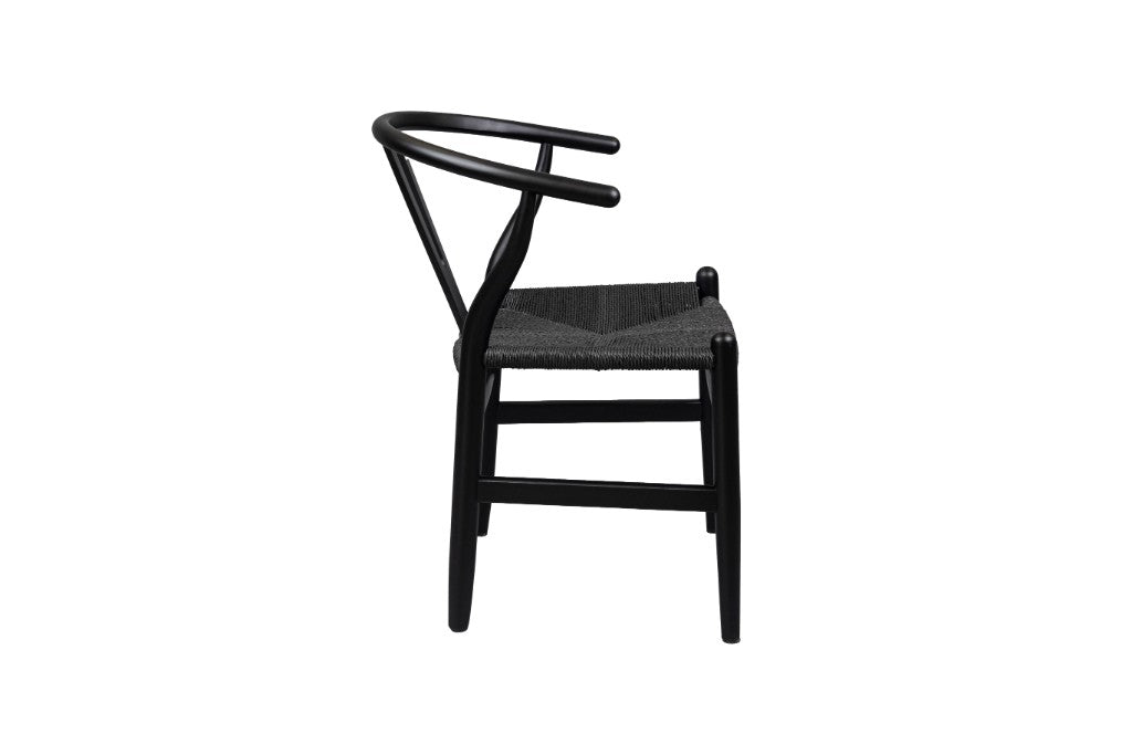 Ella Wishbone Dining Chair - Brushed Black