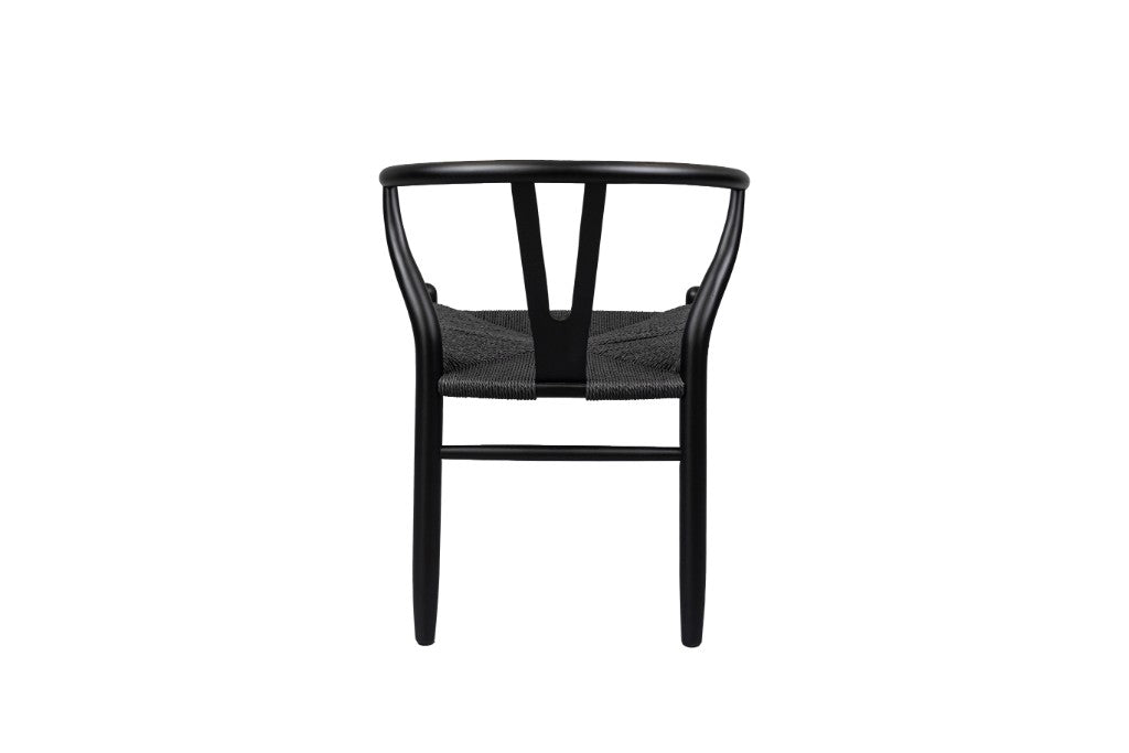 Ella Wishbone Dining Chair - Brushed Black