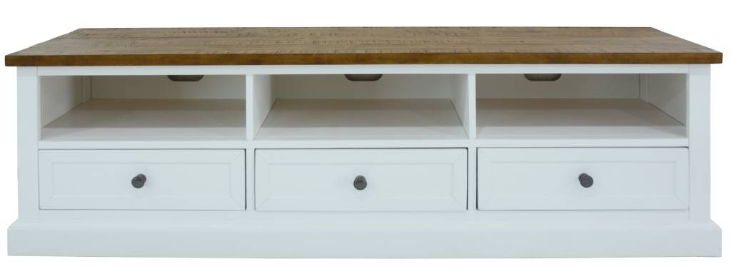 Maxine Large TV Unit - Oak/ White