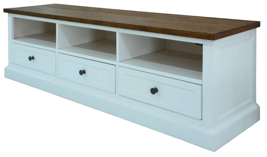 Maxine Large TV Unit - Oak/ White