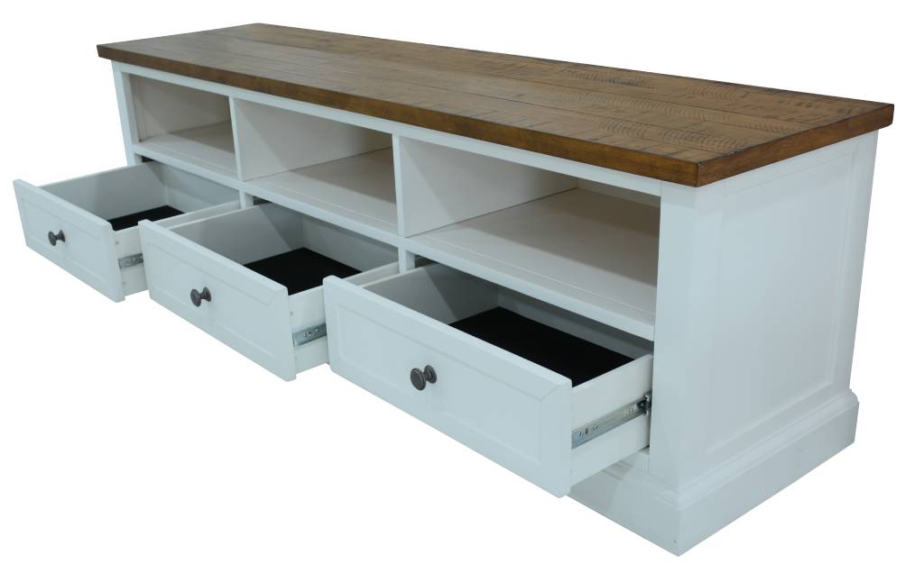 Maxine Large TV Unit - Oak/ White