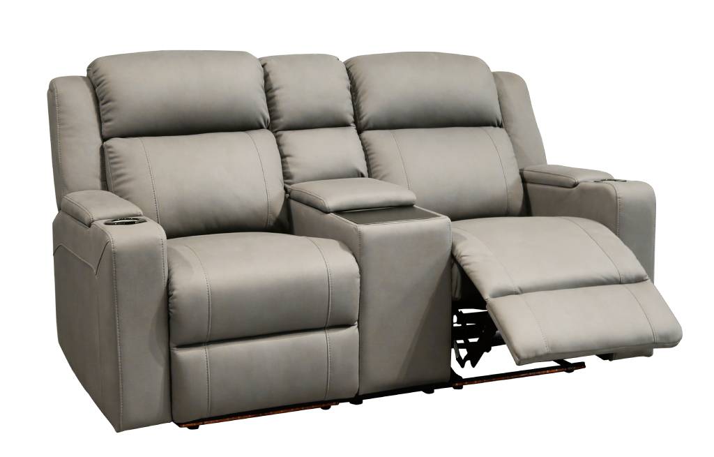 Melendez Fabric 2-Seater Lounge with Console