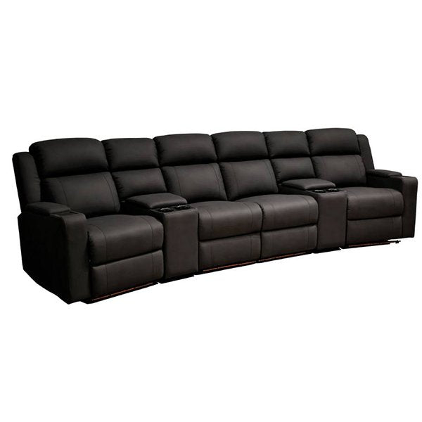 Academy 4 Seater Recliner Electric Home Theatre - Black