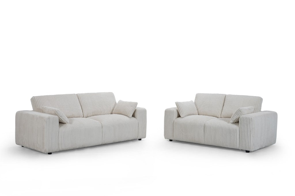 Alexis 3 + 2 Seater Sofa Set - Snow White