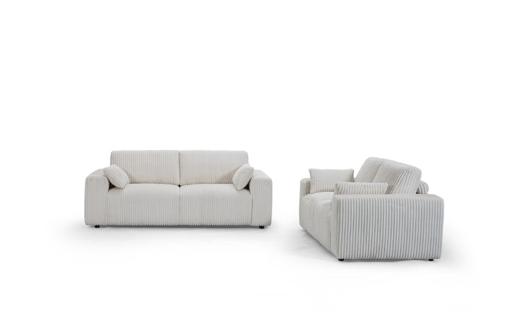 Alexis 3 + 2 Seater Sofa Set - Snow White