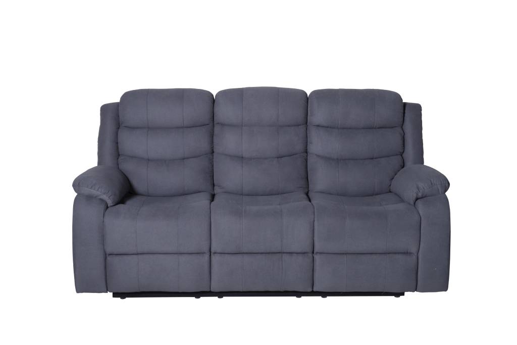 Apollo Fabric Recliner Sofa Set - Medium Grey