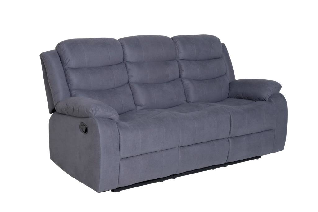 Apollo Fabric Recliner Sofa Set - Medium Grey