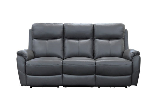 Enzo Leather Electric Recliner Lounge Set - Gunmetal