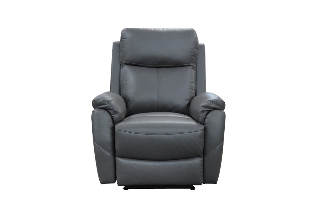 Enzo Leather Electric Recliner Lounge Set - Gunmetal