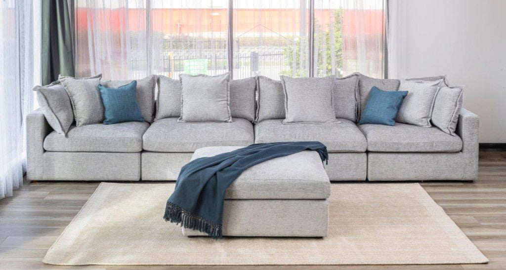 Lovisa Modular Corner Fabric Sofa Lounge with Ottoman