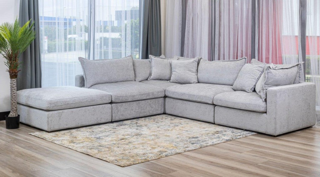 Lovisa Modular Corner Fabric Sofa Lounge with Ottoman
